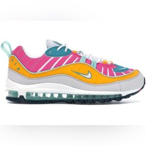 Nike Air Max 98 Pink and Yellow Shoes